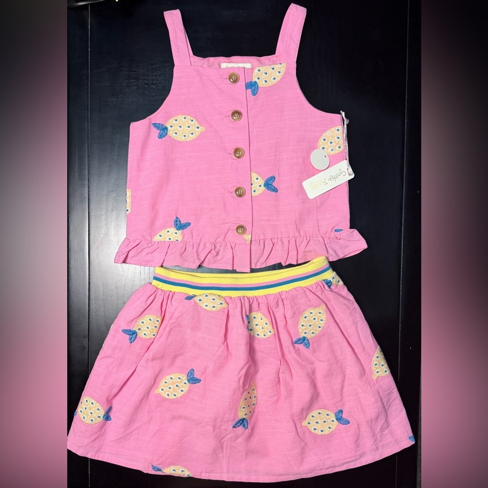 Cynthia Rowley Lemon-Embroidered Skirt Set